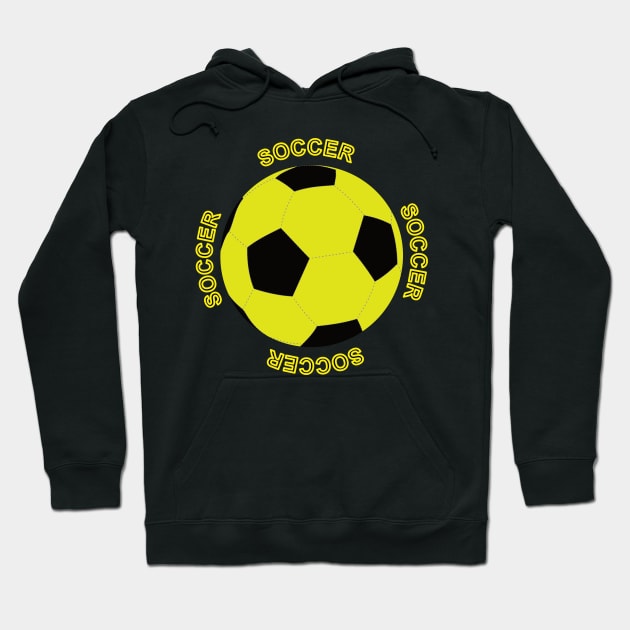 Soccer ball with yellow and black colors Hoodie by GiCapgraphics